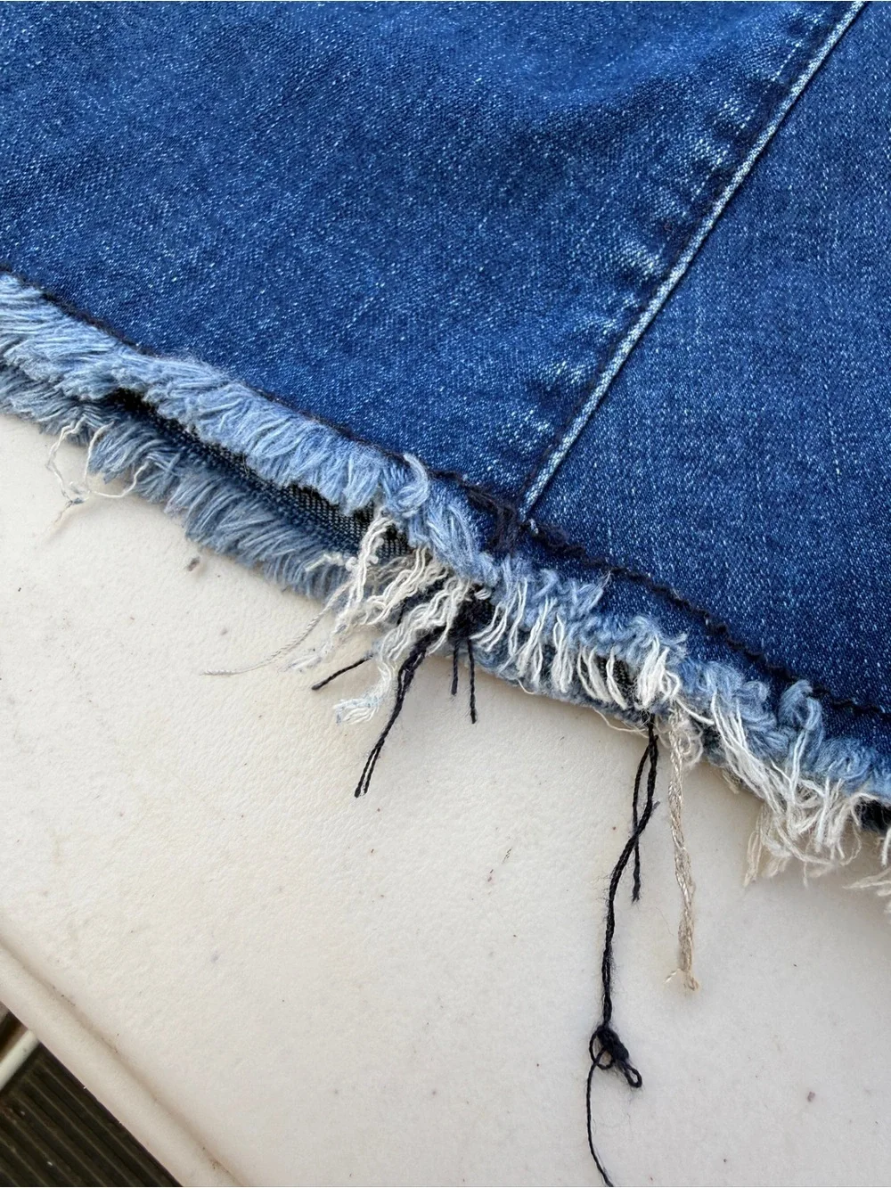 Women's Indigo Super Flare Jeans with Raw Hem